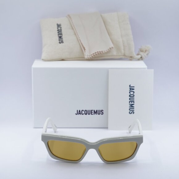 Jacquemus SALON JAC/62 C3 Rectangle Sunglasses - White\\Brown main image 4